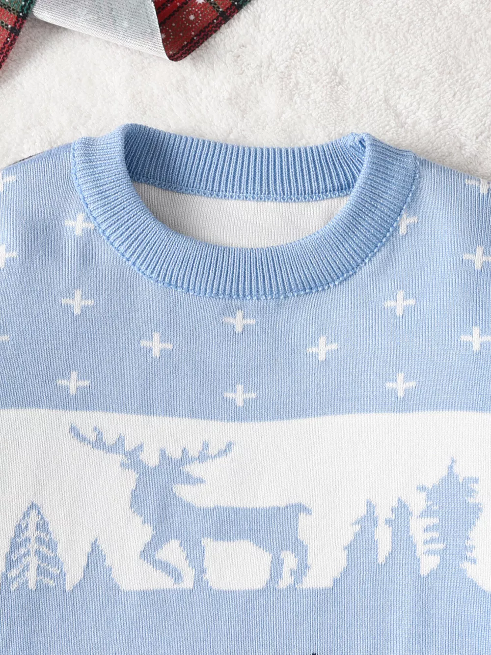 Children's Christmas Reindeer Pattern Knit Sweater, image 6