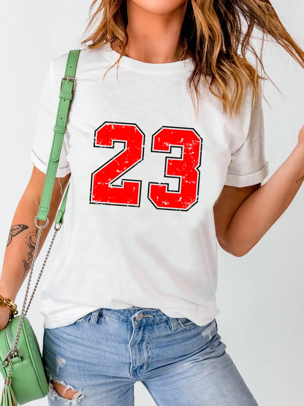 Number 23 Round Neck Casual T Shirt, image 2