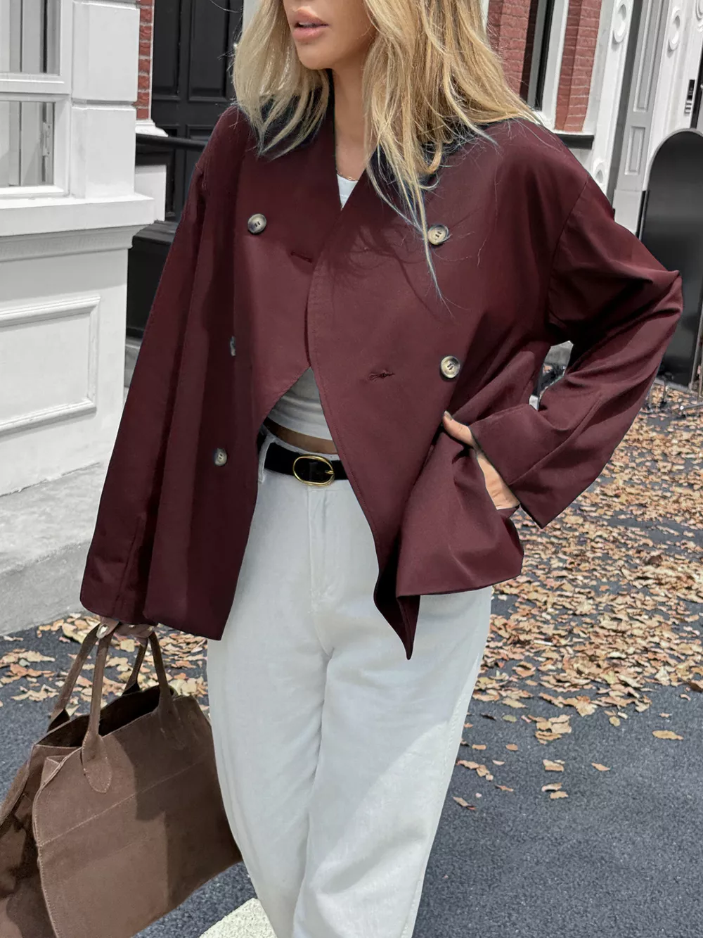 Double-Breasted Long Sleeve Jacket, image 9