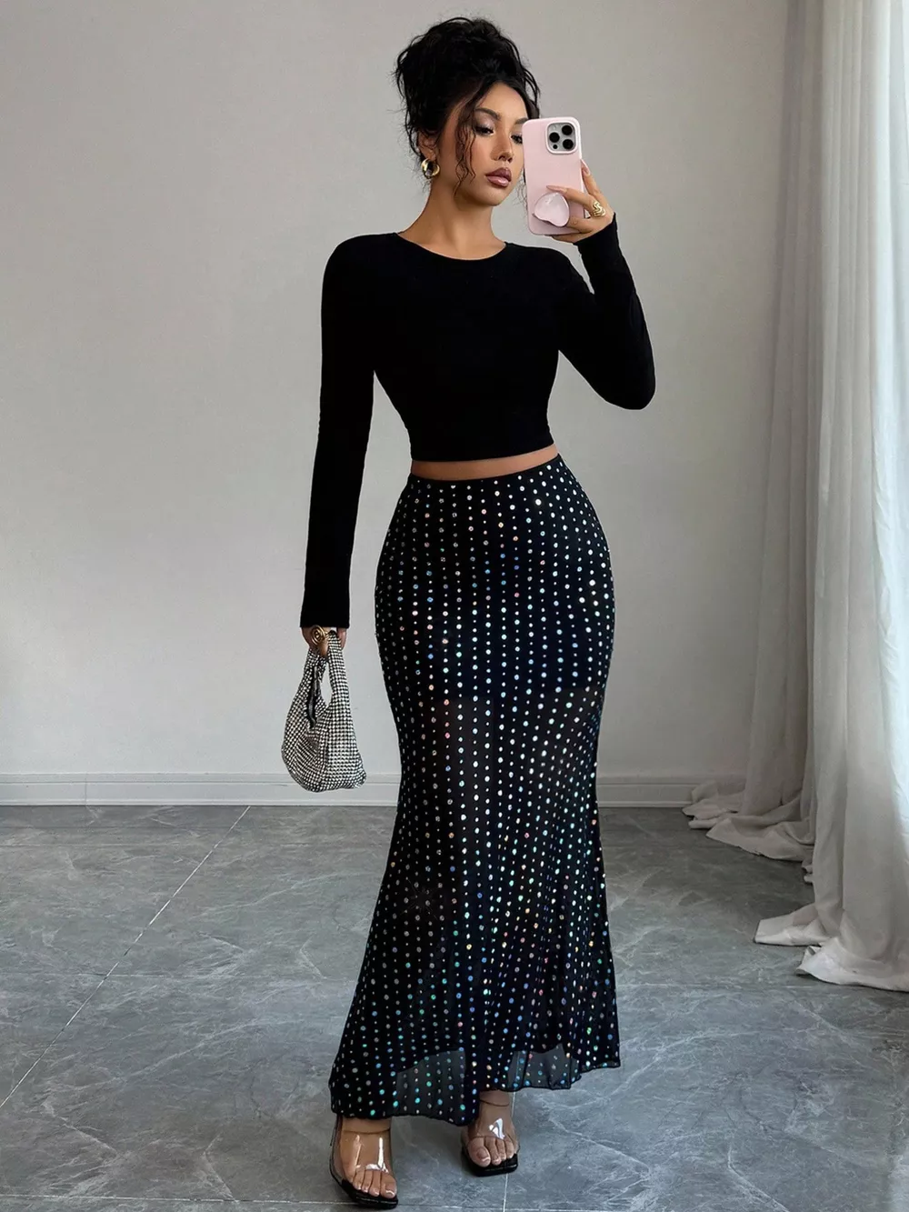 Polka Dot Maxi Skirt, image 2