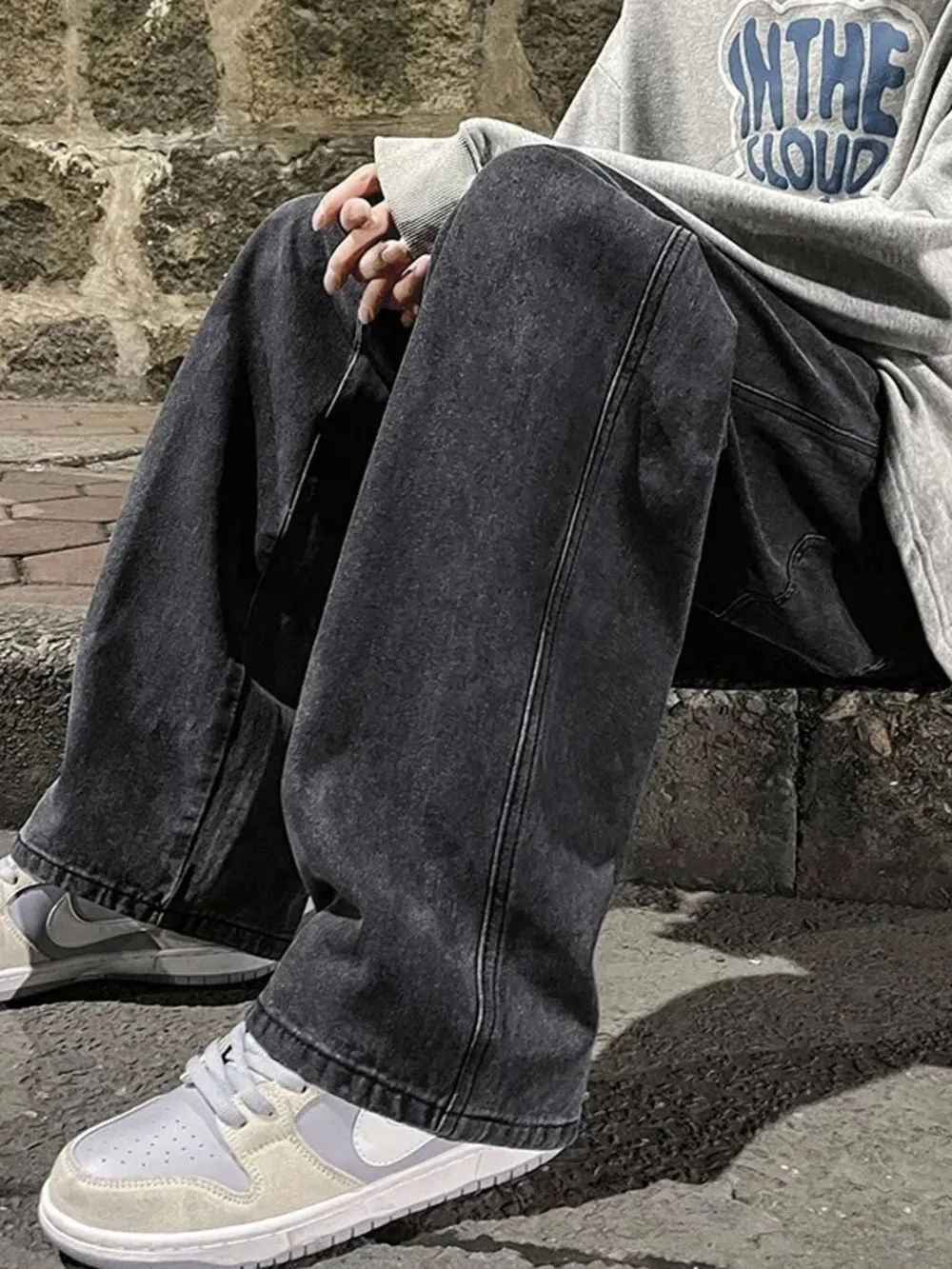 Men's Full Size Drawstring Wide Leg Jeans Plus Size, image 3