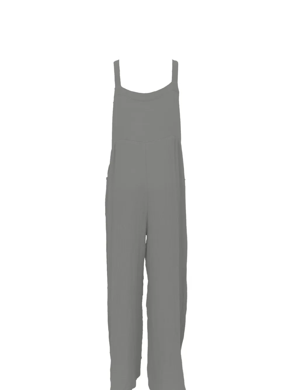 Full Size Casual Wide Leg Textured Overalls Plus Size, image 6