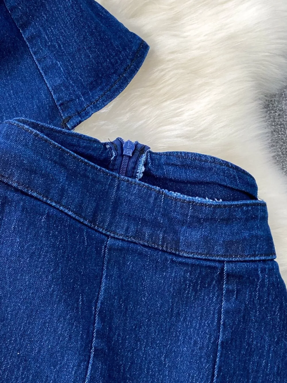 Button Detail Vest and Flare Jeans Denim Set, image 8