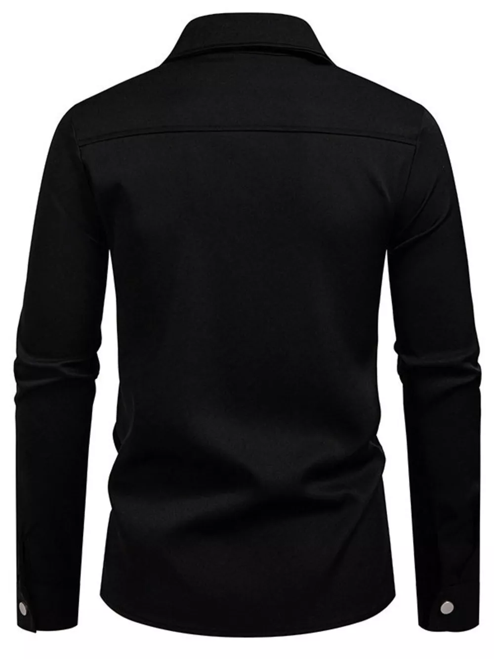 Men's Asymmetrical Button-Down Long Sleeve Shirt, image 3