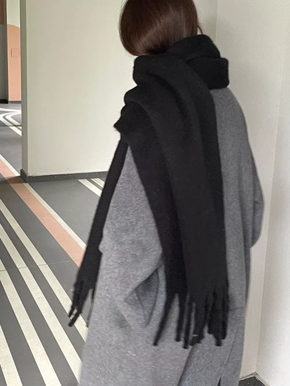 Solid Color Fringe Scarf, image 5