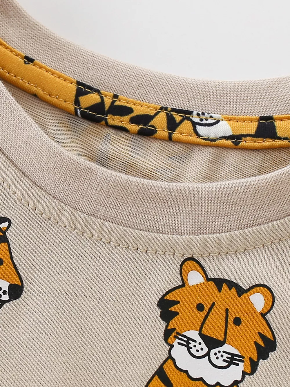 Children's Tiger Print Crew Neck Short Sleeve T-Shirt, image 3