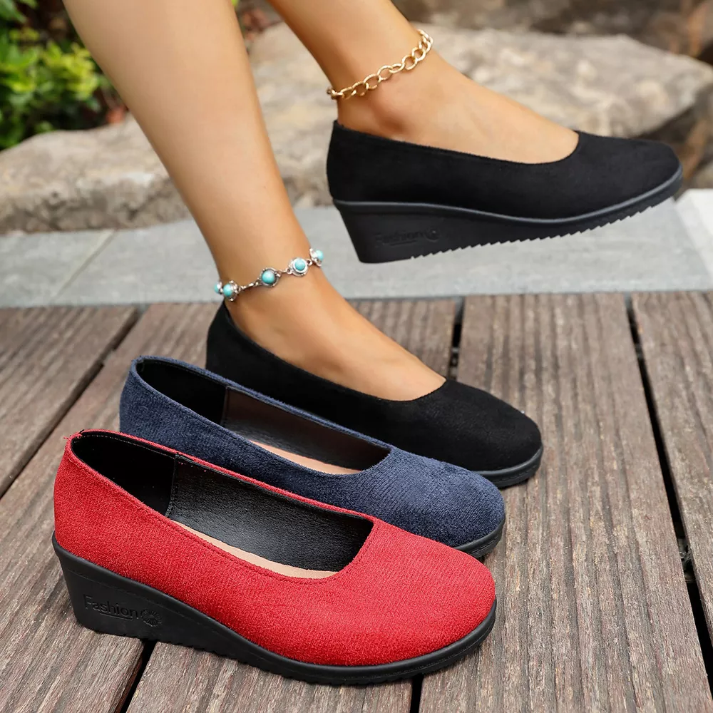 Wedge Heel Slip-On Loafers, image 2