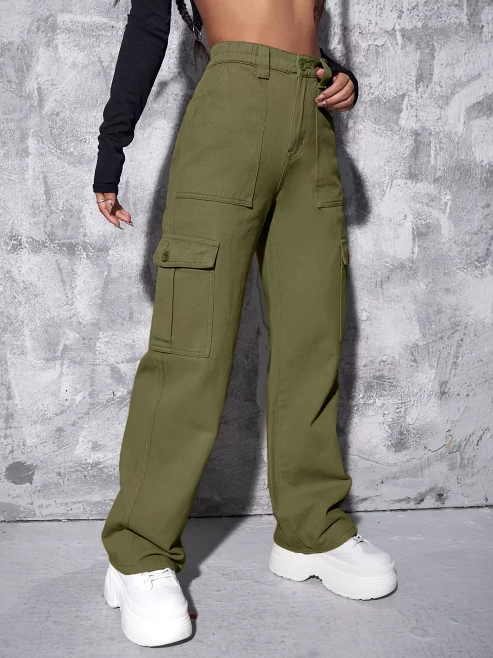High-Waisted Cargo Jeans, image 18