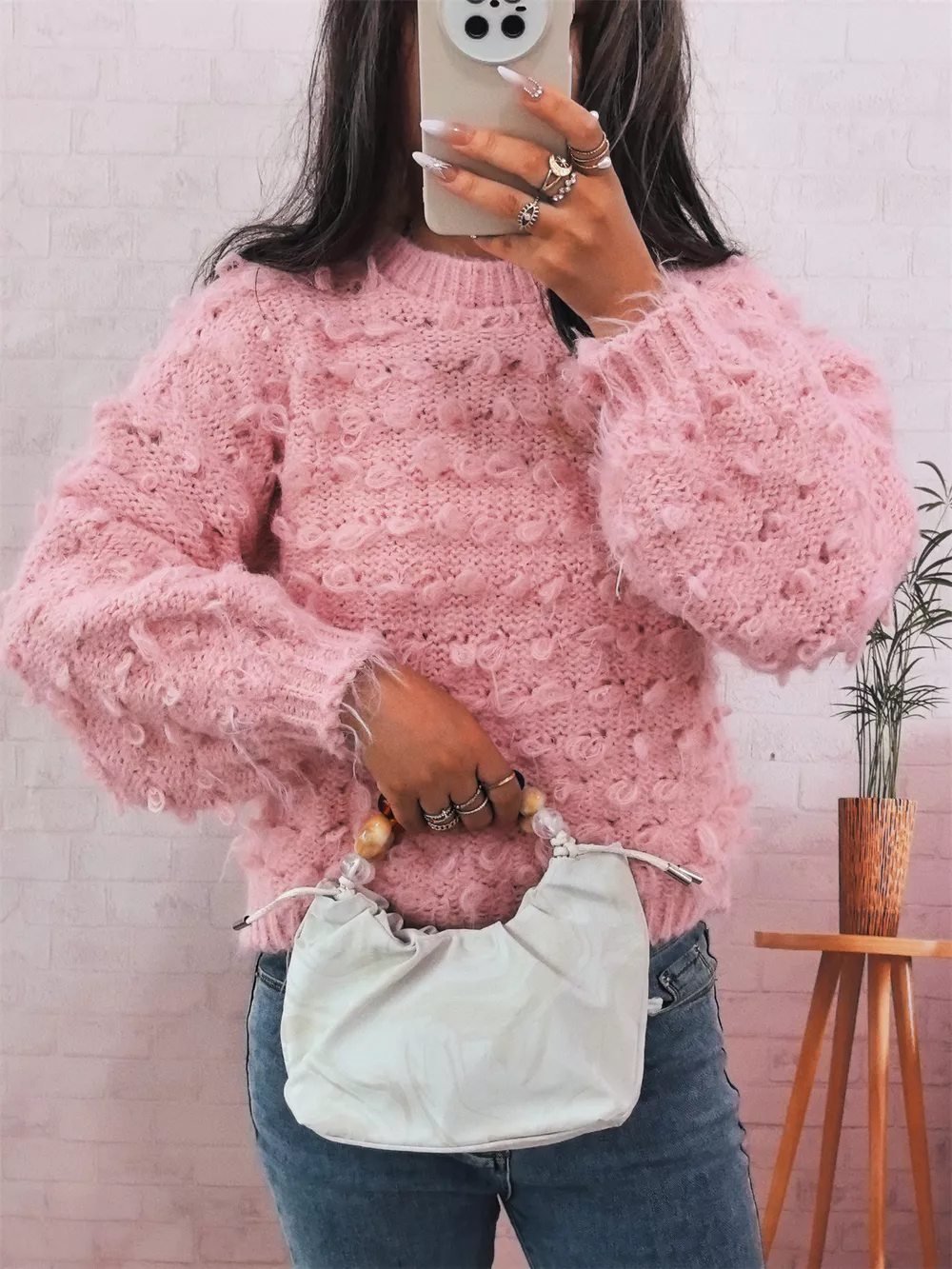 Chunky Round Neck Long Sleeve Sweater, image 18