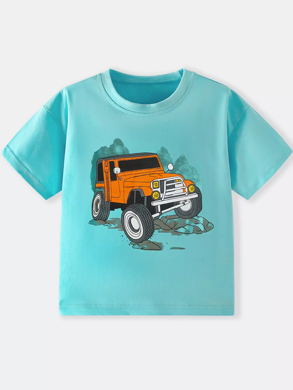 Children's Jeep Graphic Round Neck T-Shirt