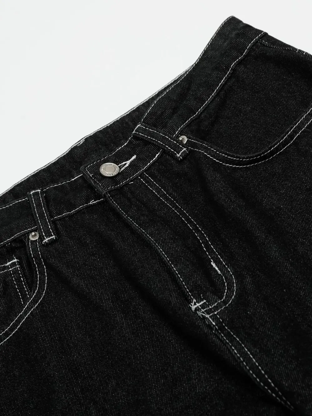 Men's Wide-Leg Contrast Stitch Jeans, image 9