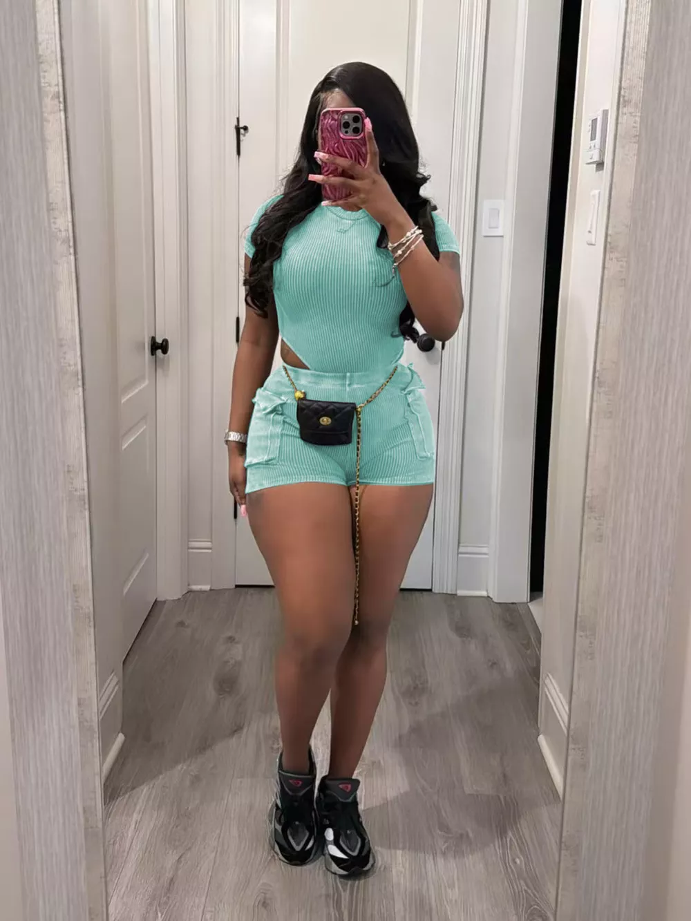 Ribbed Knit Bodysuit and Shorts Set, image 21