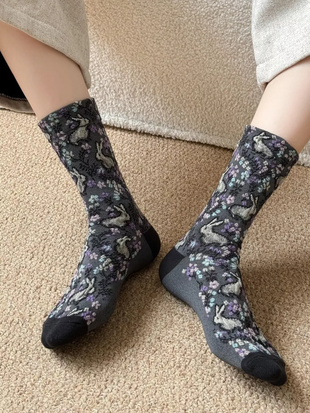 Floral Cotton Socks