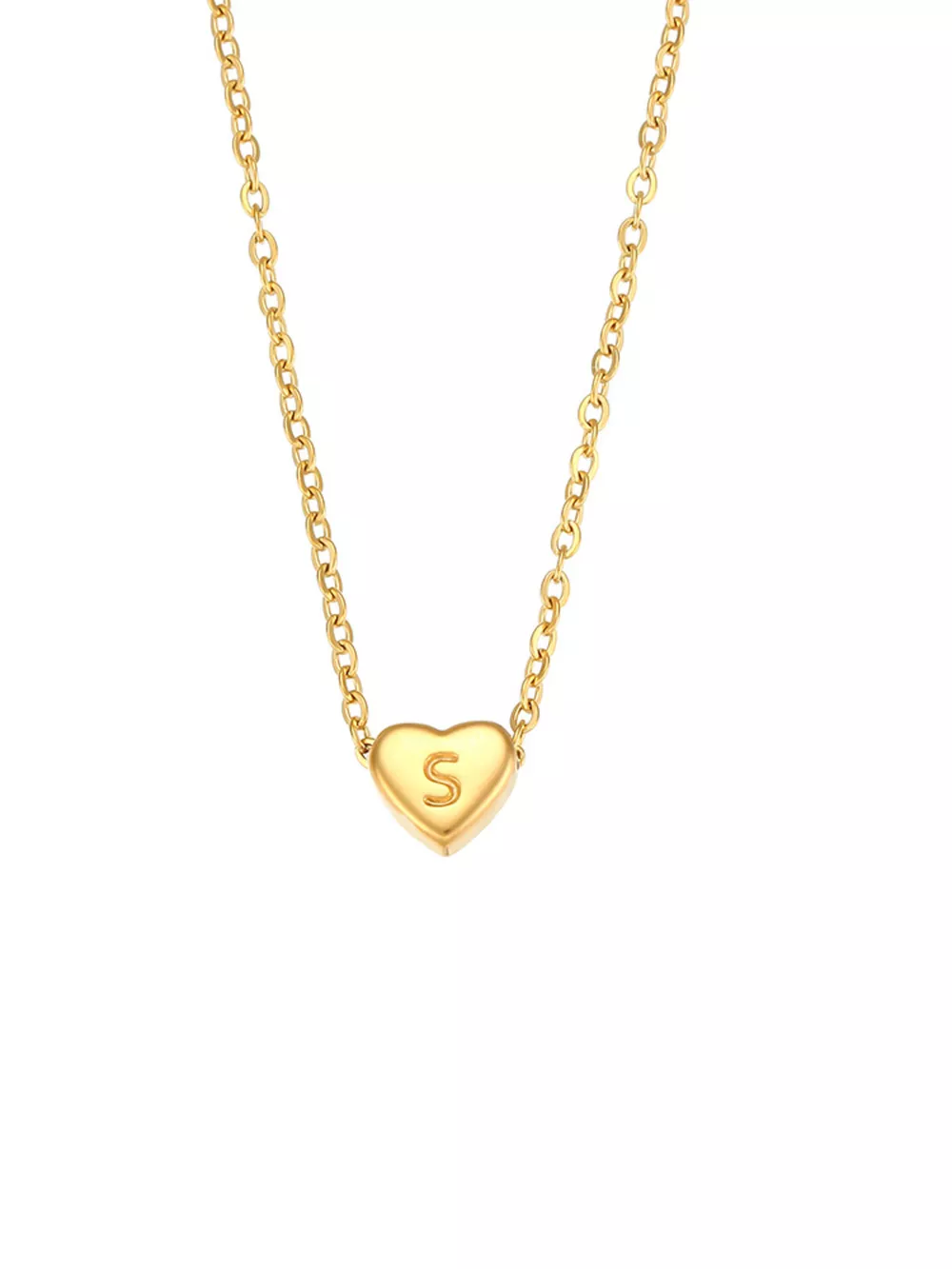 18K Gold-Plated Letter Heart Necklace, image 5