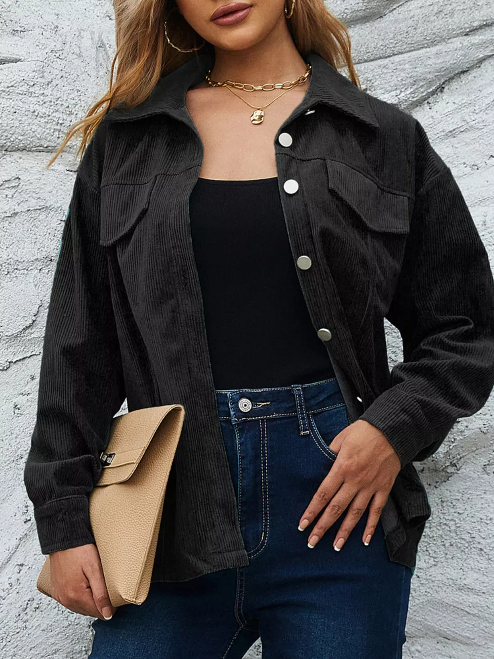 Casual Corduroy Button-Down Jacket, image 15