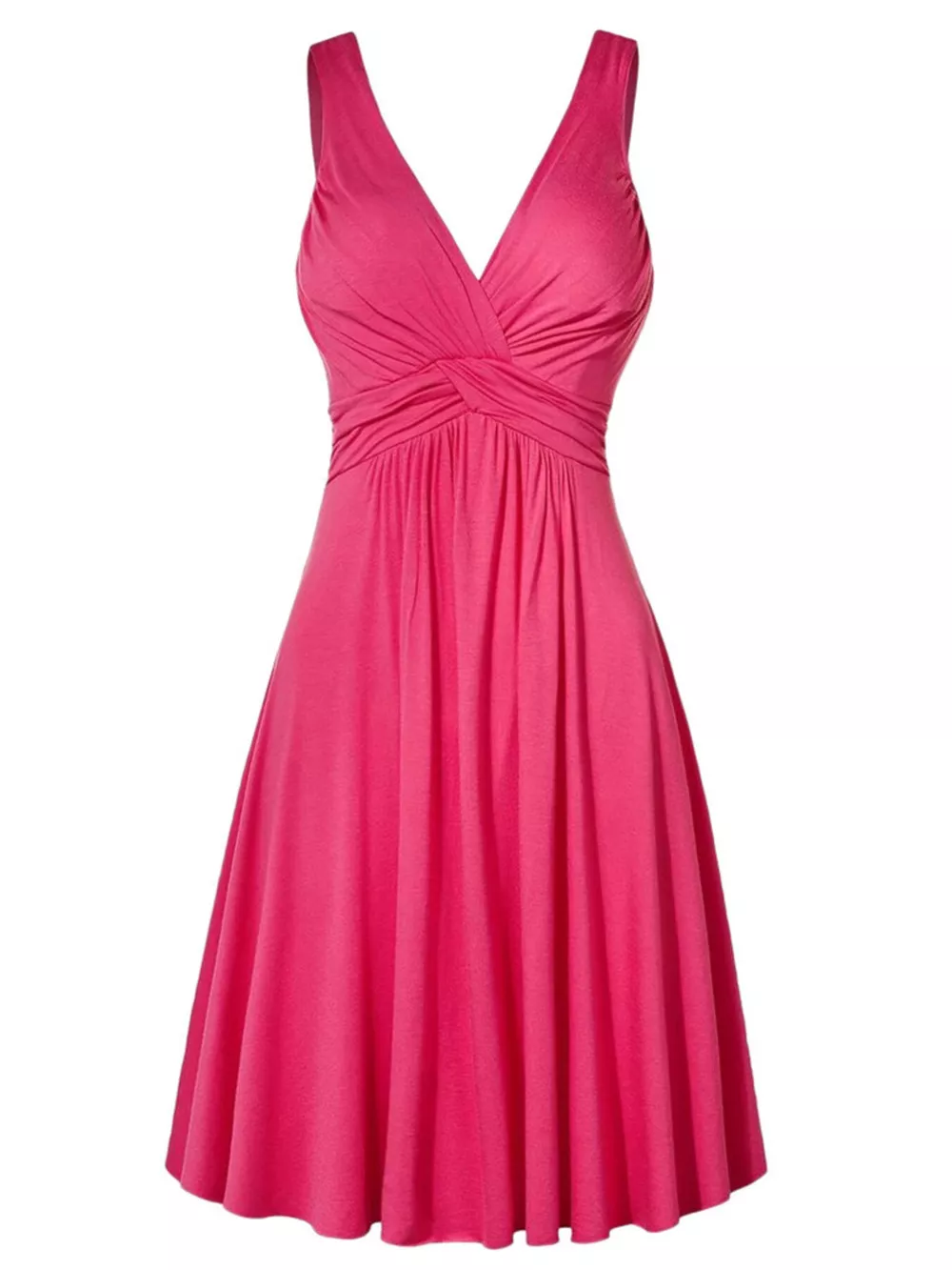 Full Size Twisted Sleeveless Ruched Waist A-Line Dress Plus Size, image 15
