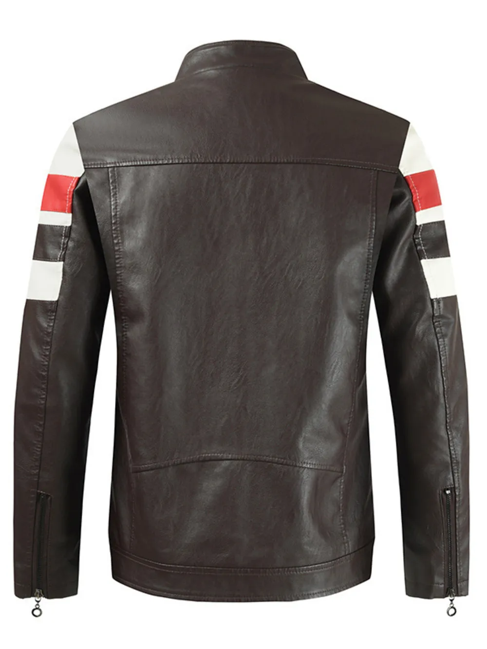 Men's Plus Size Contrast Zip Up Long Sleeve Jacket, image 6