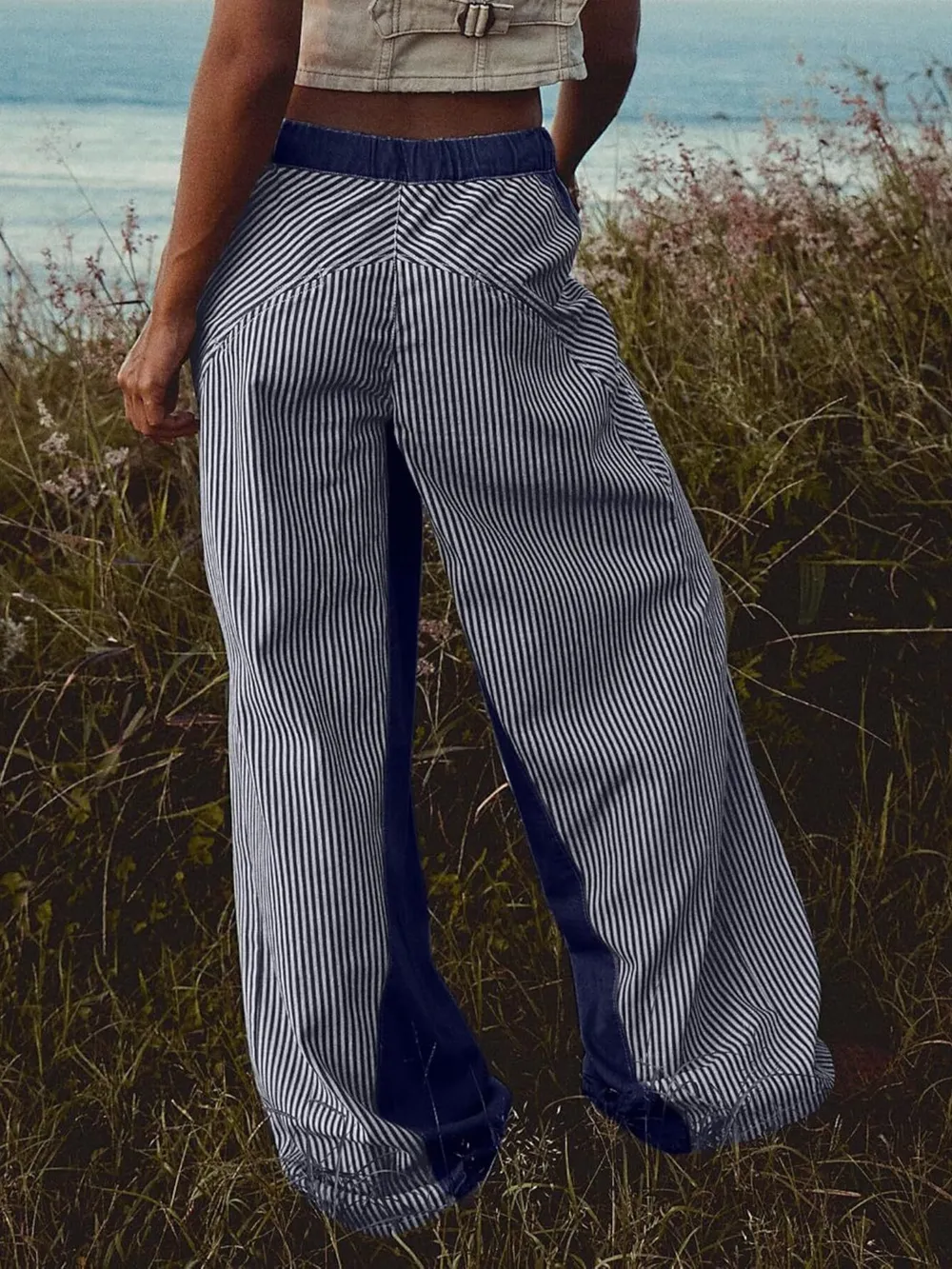 Striped Wide Leg Jeans, image 4