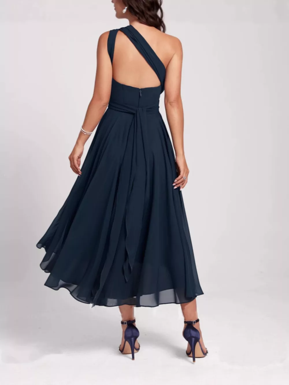 Ruched A-Line Midi Dress, image 2