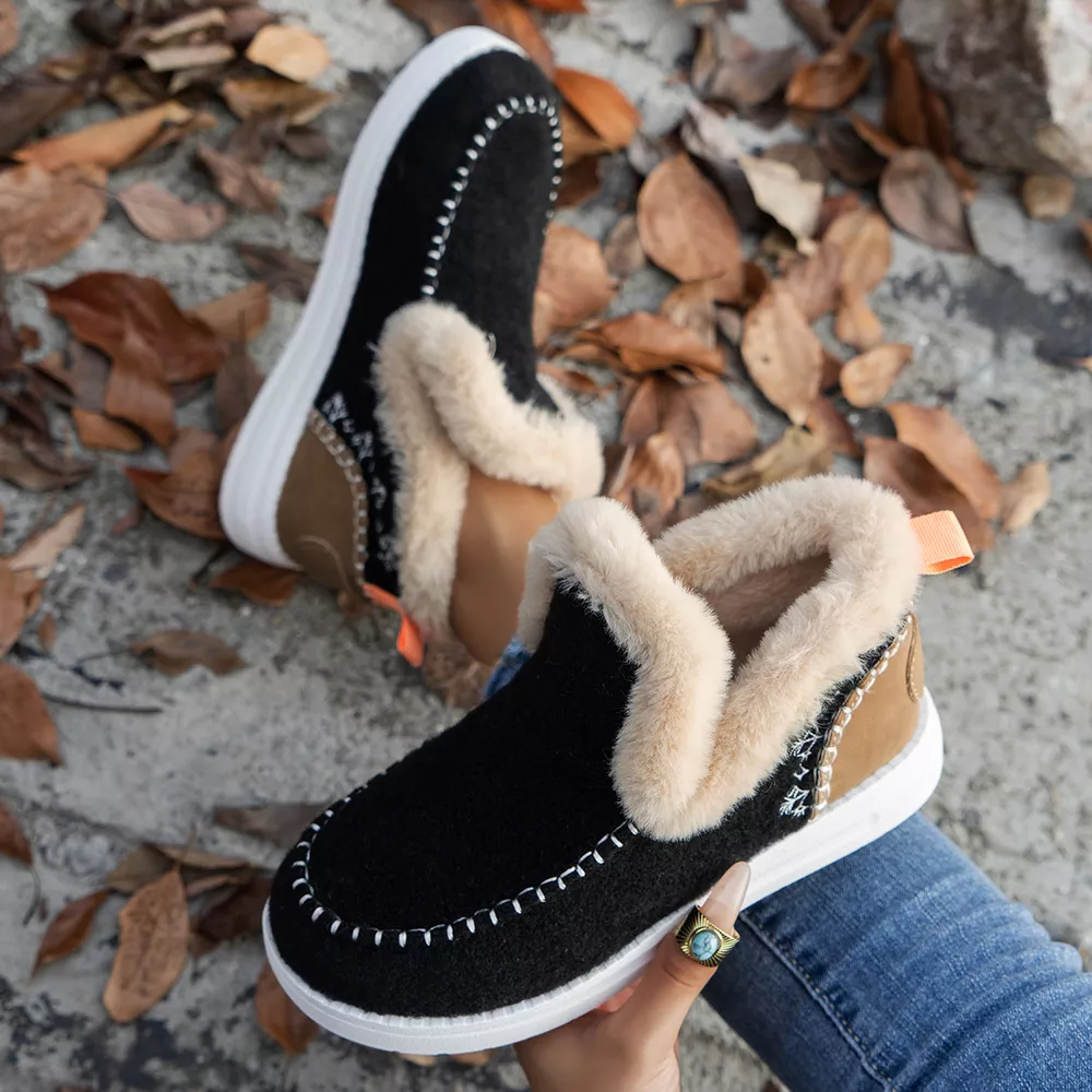 Cozy Fur-Trimmed Slip-Ons, image 2