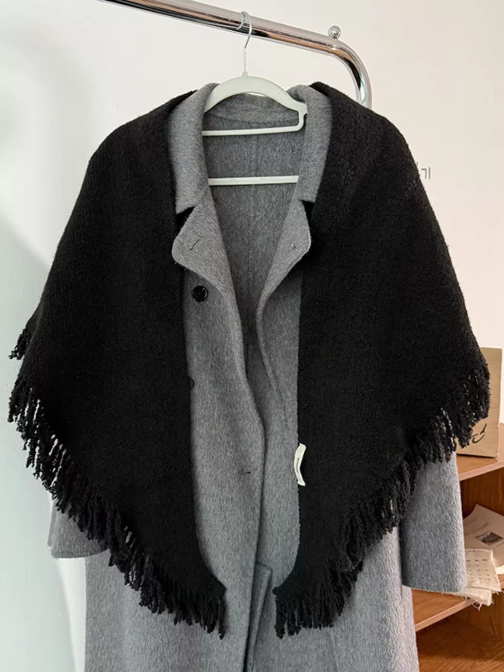 Fringe Trim Knit Scarf, image 2