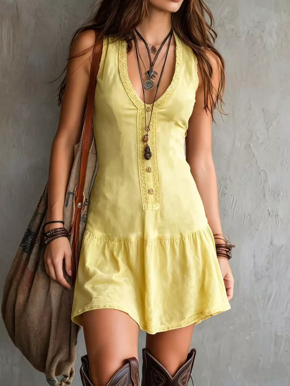 Full Size Sleeveless V-Neck Mini Dress Plus Size, image 10