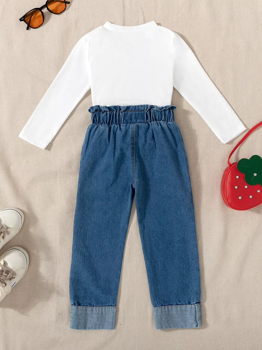Children's Strawberry Long Sleeve Top and Jeans Set, image 5