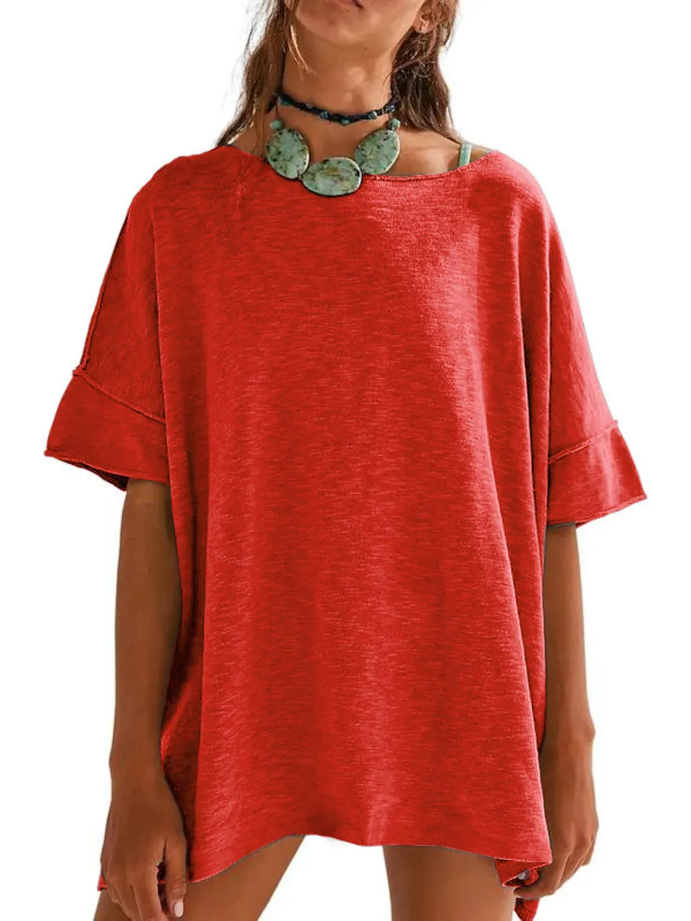 Oversized Round Neck Drop-Shoulder T-Shirt, image 10