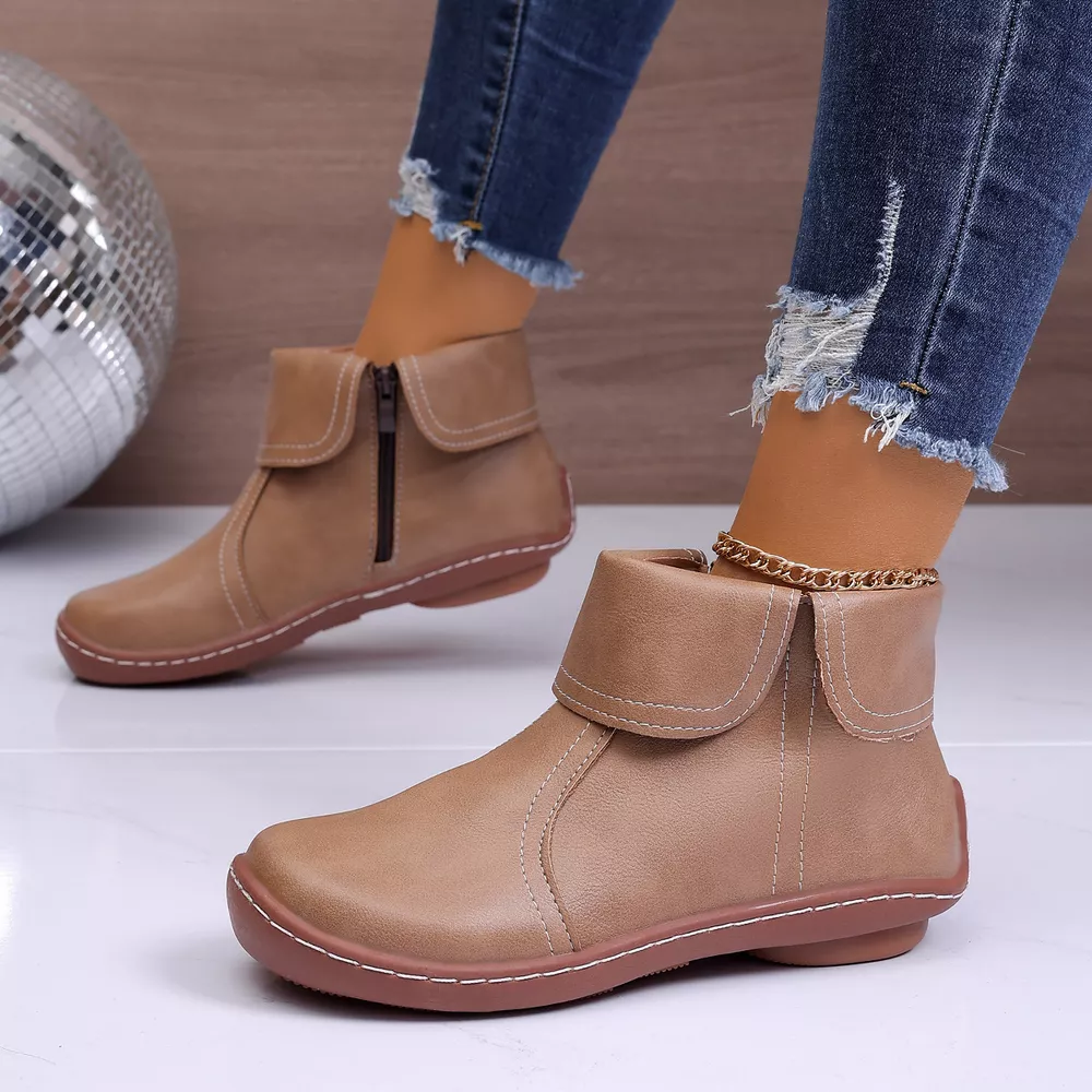 Round Toe Side Zipper Boots, image 16