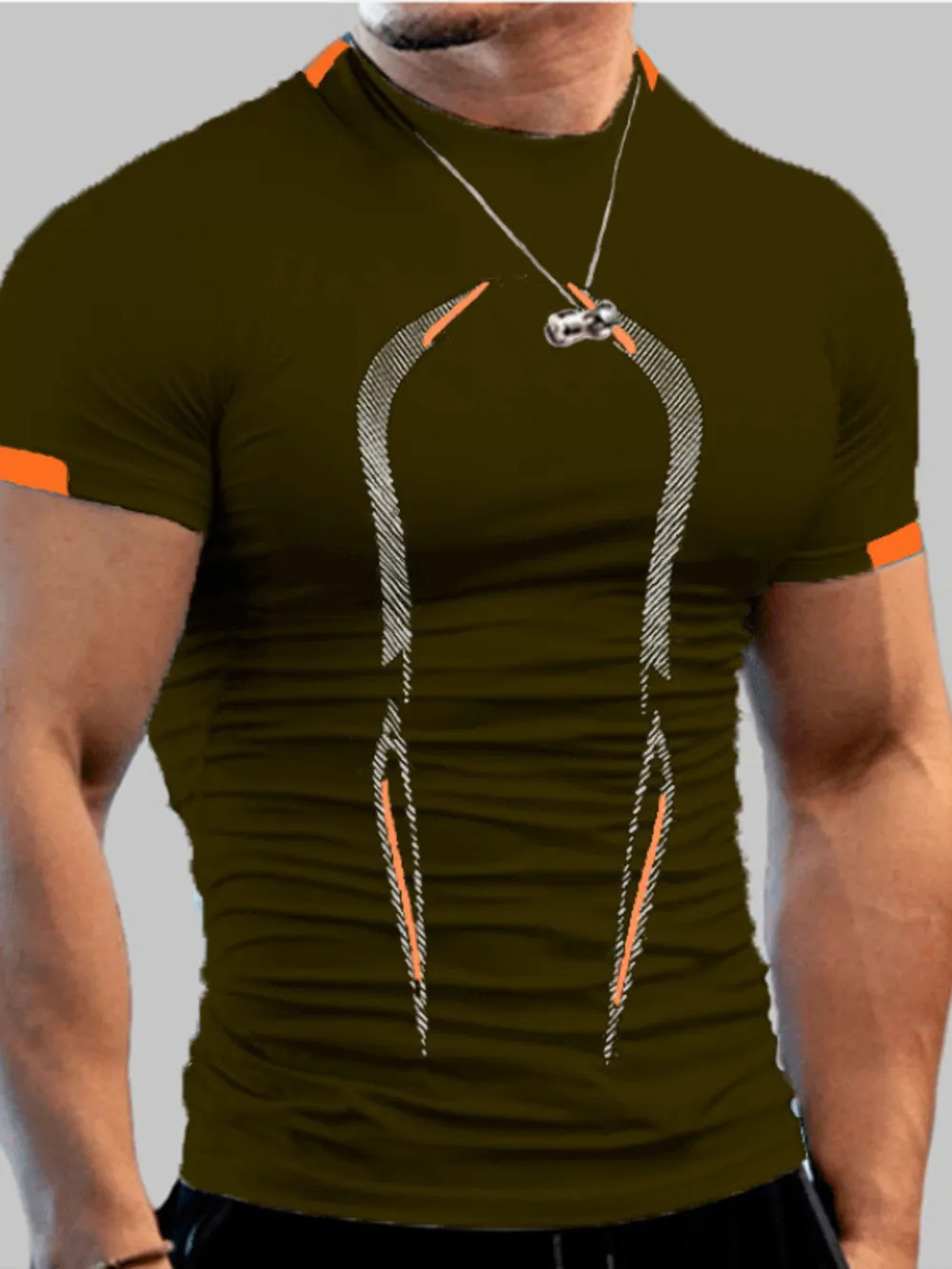 Men's Full Size Mock Neck Short Sleeve Active T-Shirt Plus Size, image 7