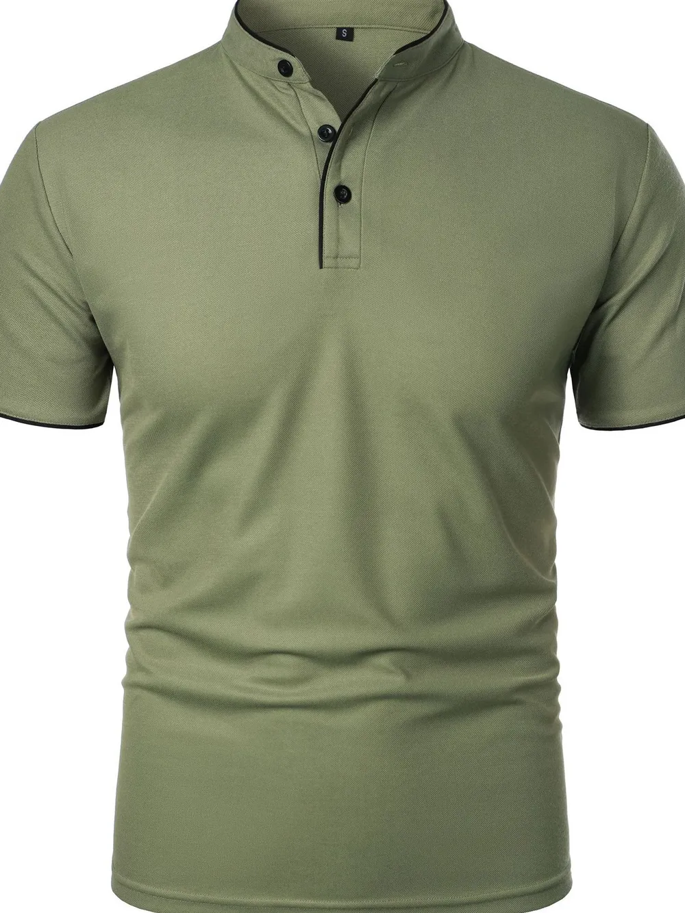 Men's Full Size Short Sleeve Contrast Trim Polo Plus Size, image 13