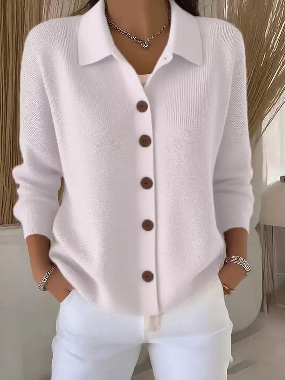 Full Size Button-Down Knit Cardigan Plus Size, image 16