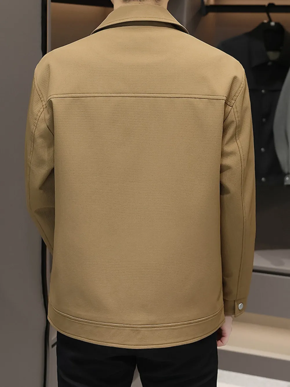 Men's Plus Size Snap Down Long Sleeve Jacket, image 6