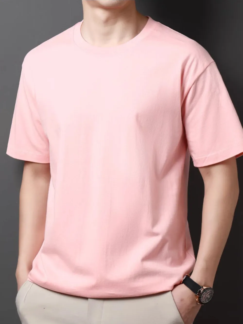 Men's Full Size Round Neck Half Sleeve T-Shirt Plus Size, image 9
