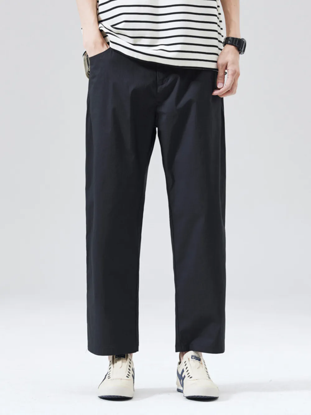 Men's Full Size Wide-Leg Casual Pants Plus Size