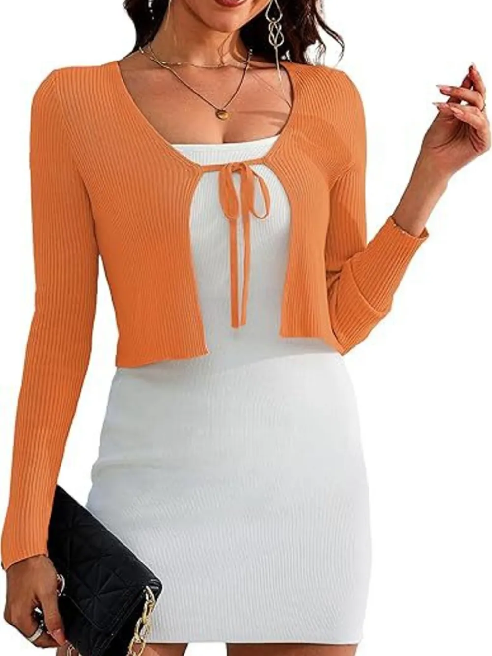 Tie-Front Long Sleeve Cardigan, image 7