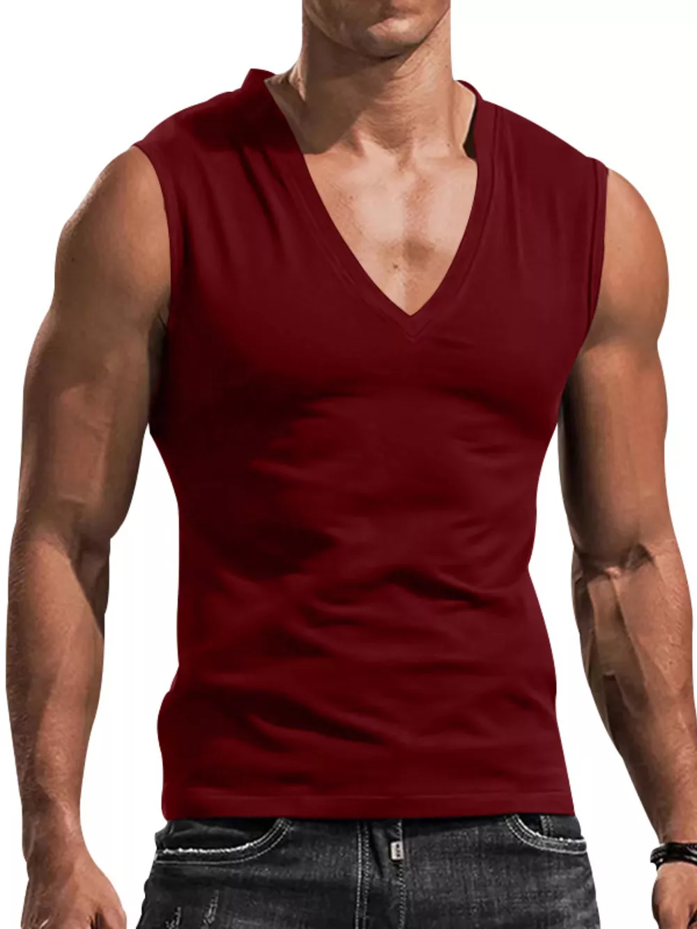 Men's Full Size V-Neck Tank Top Plus Size, image 8