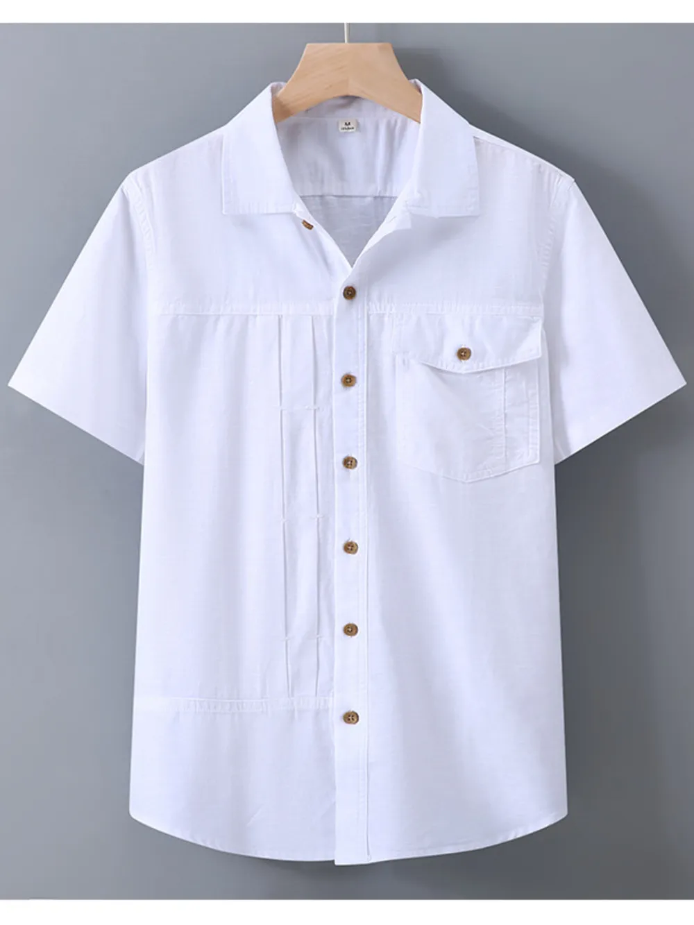 Men's Plus Size Short Sleeve Button-Up Casual Shirt, image 4
