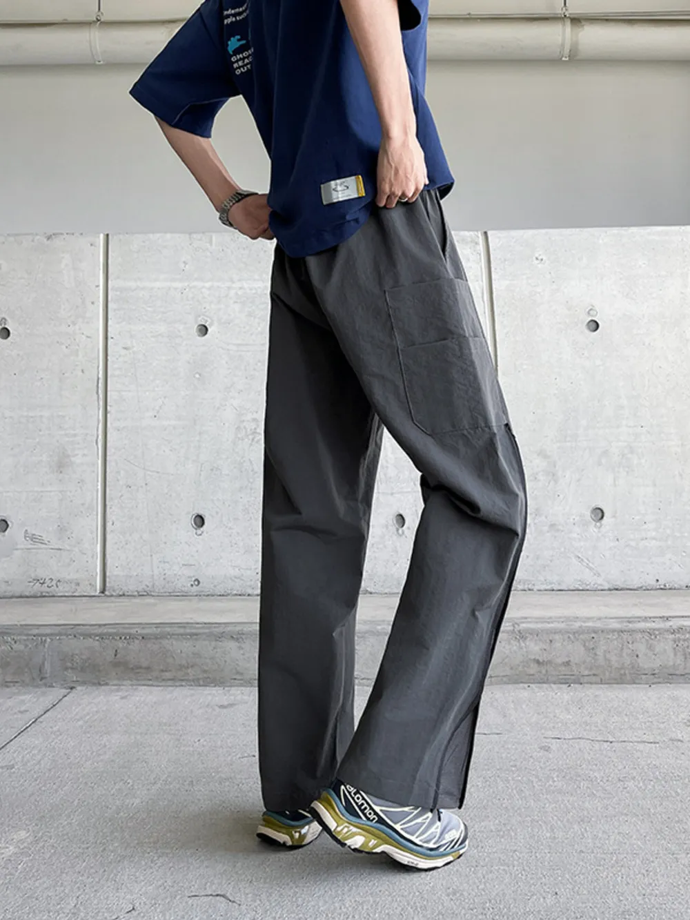 Men's Plus Size Casual Drawstring Wide Leg Pants, image 7