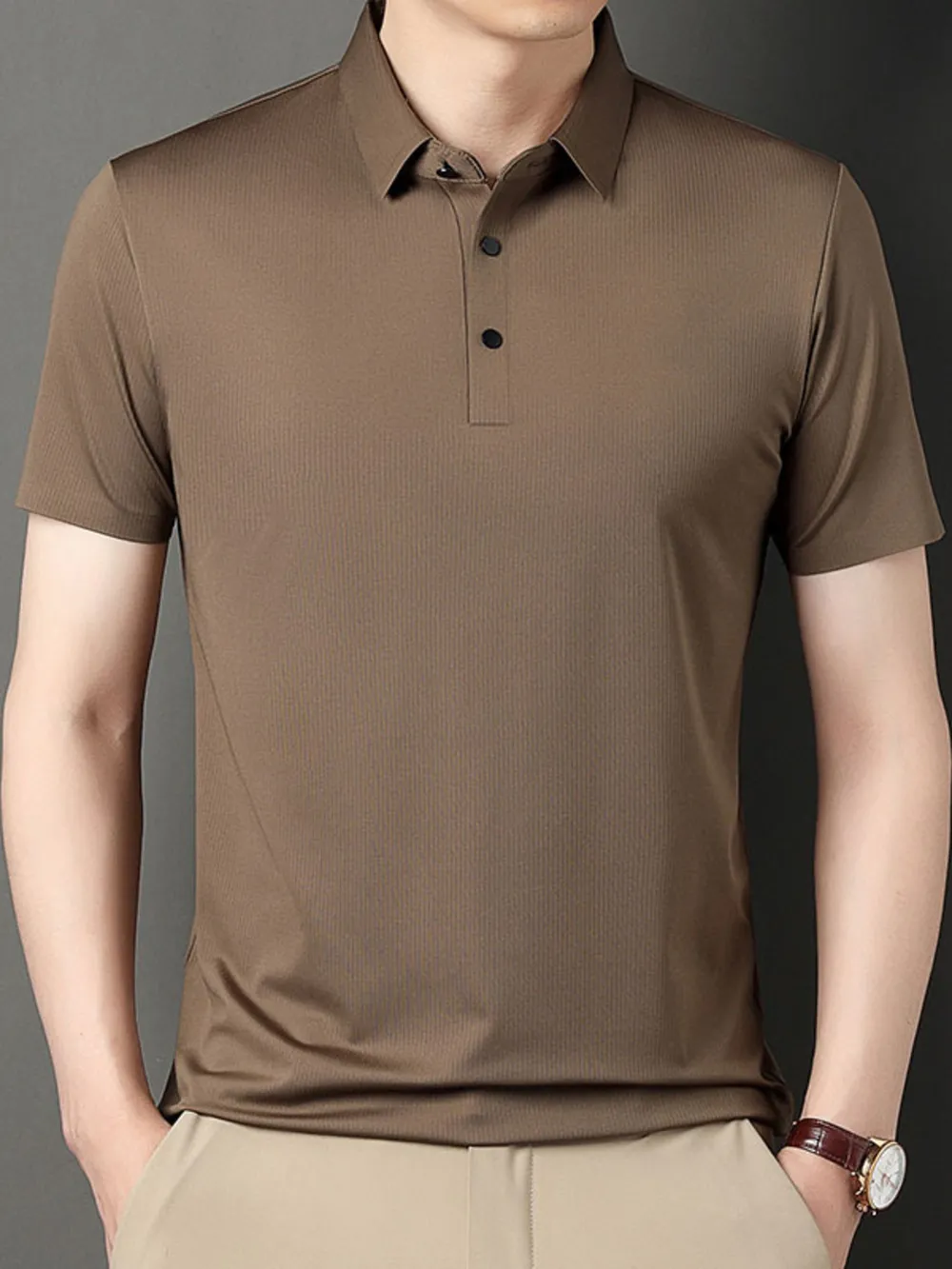 Men's Plus Size Short Sleeve Casual Polo Shirt, image 4