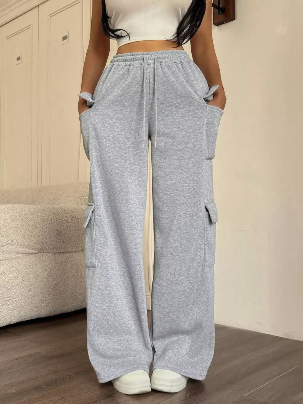 Casual Drawstring Loose Fit Pants, image 2