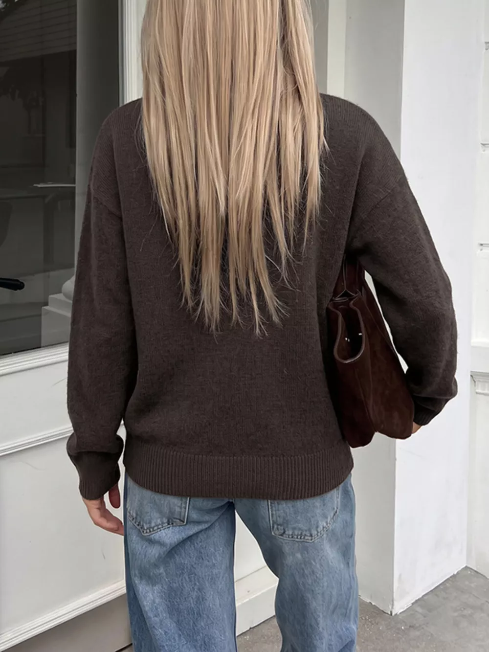 Crew Neck Button-Up Cardigan, image 5