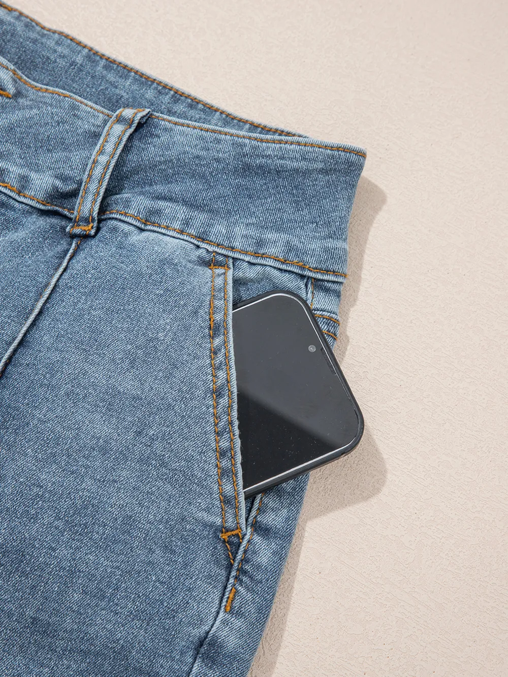 High-Waisted Flare Jeans with Seam Detail, image 4