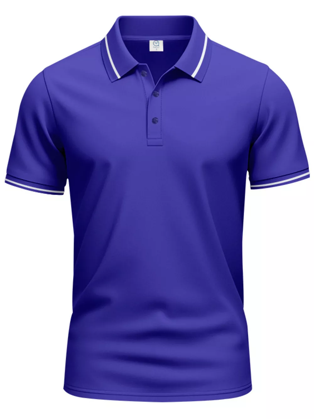 Men's Full Size Contrast Trim Short Sleeve Polo Plus Size, image 4