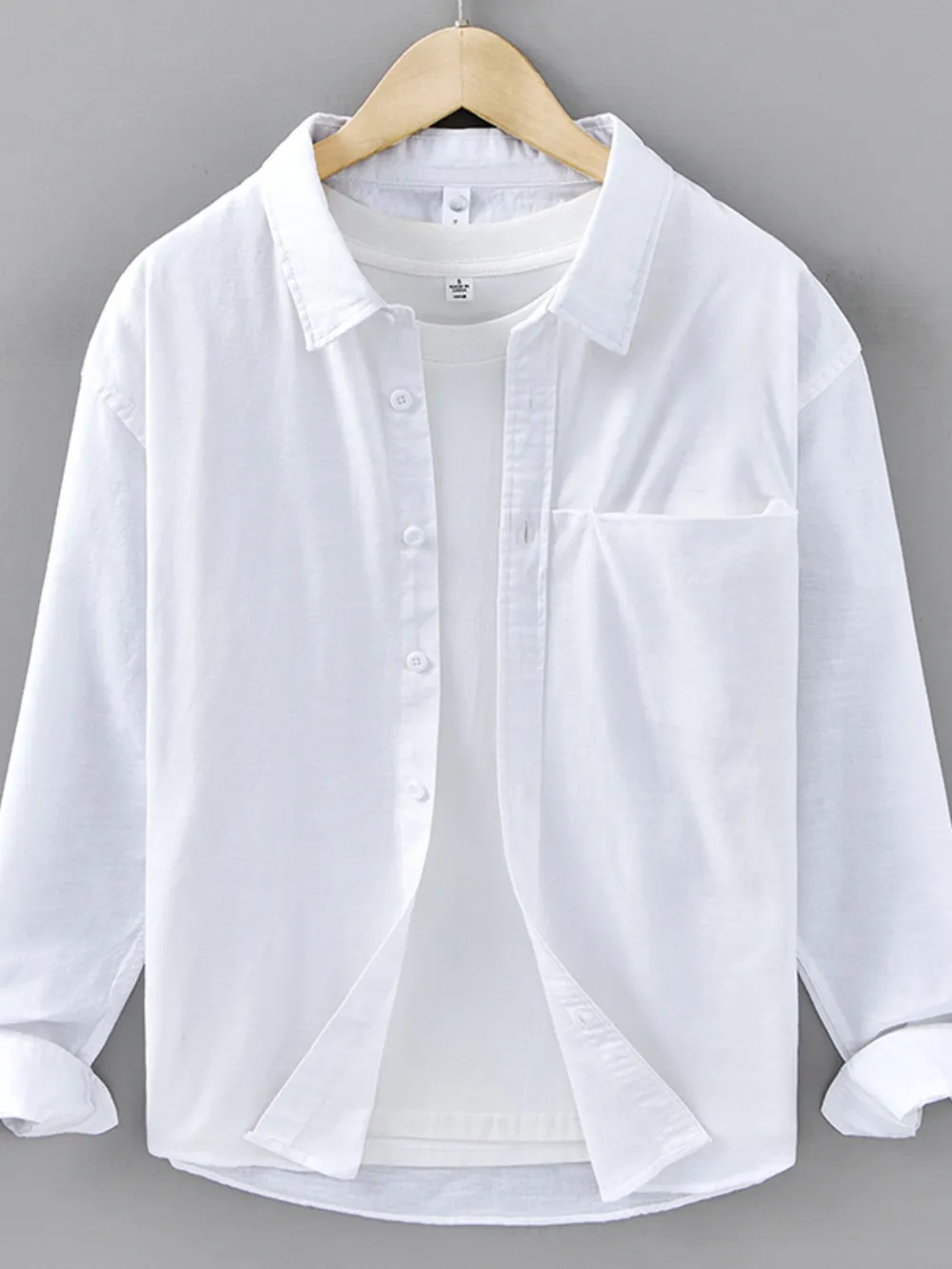 Men's Plus Size Button Up Long Sleeve Shirt, image 4