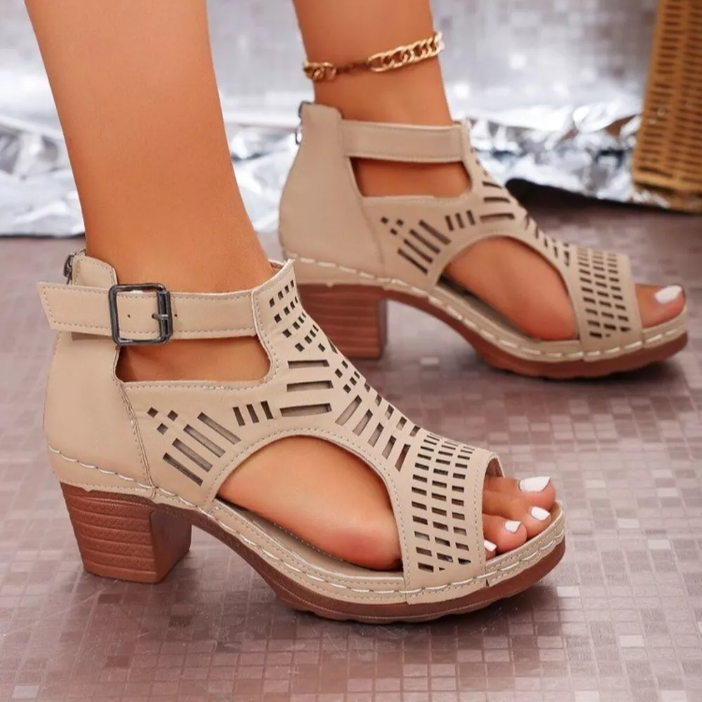 Open Toe Block Heels Sandals, image 5