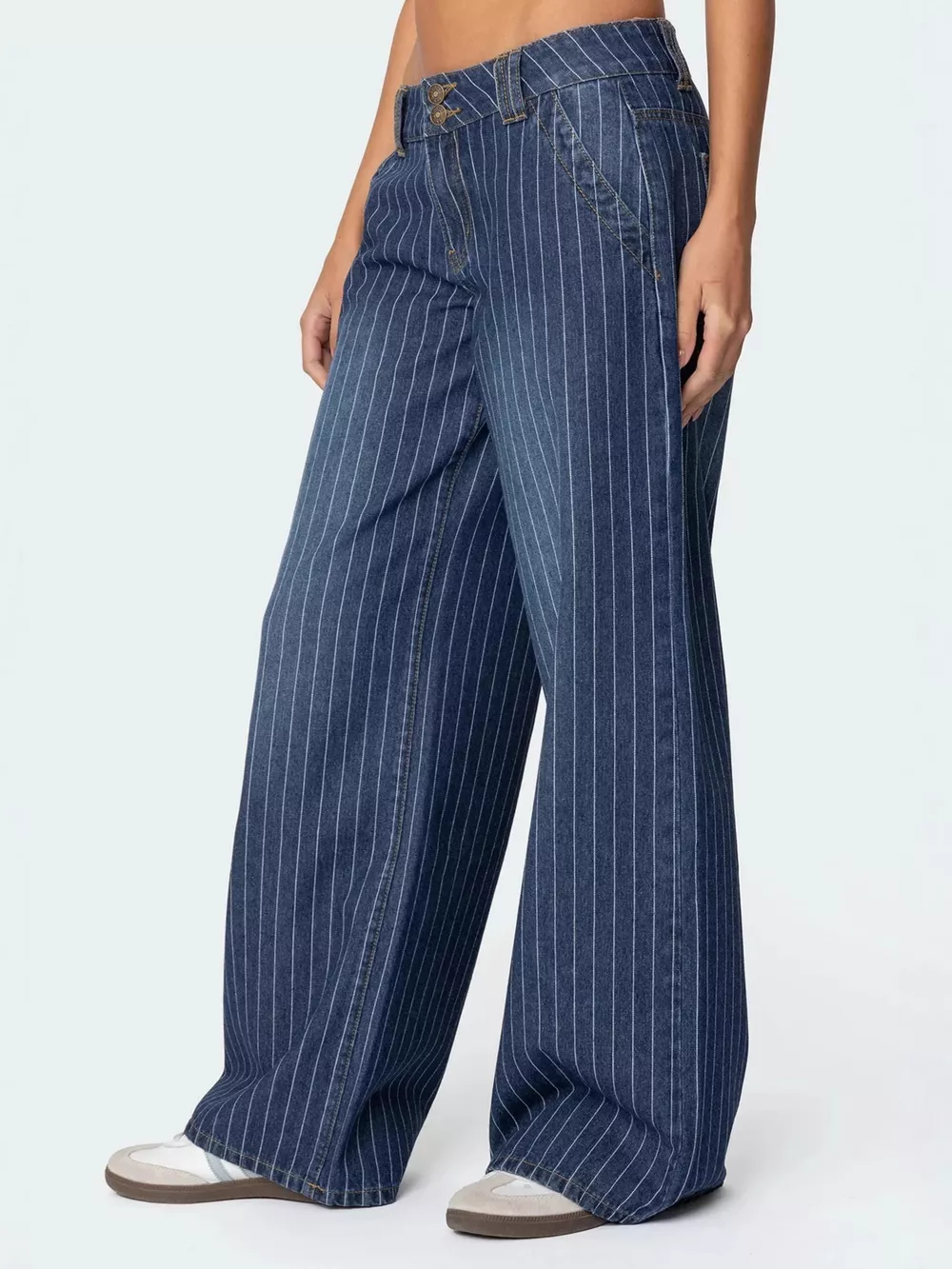 Striped Wide Leg Jeans, image 2