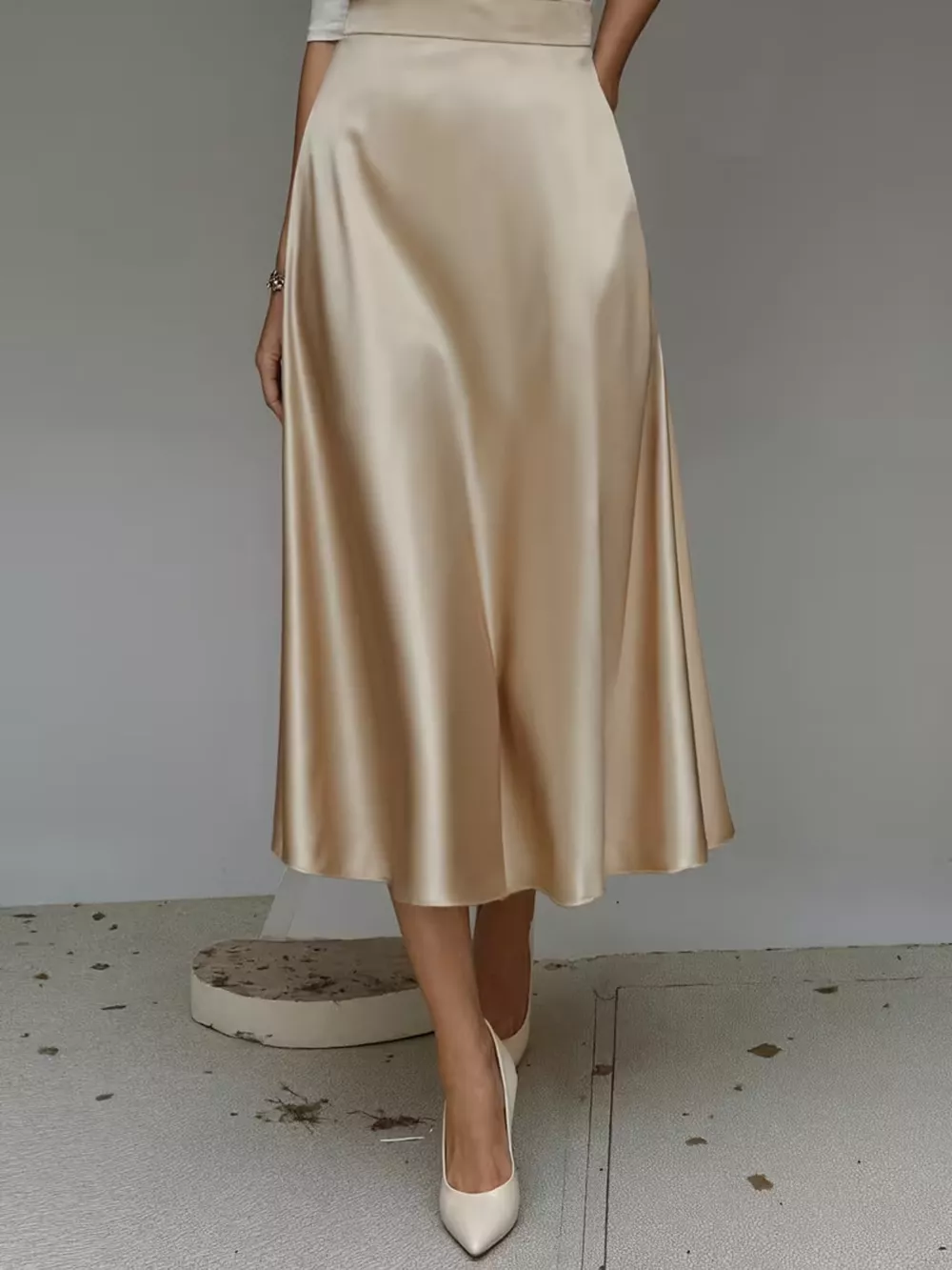 Satin Midi Skirt, image 12