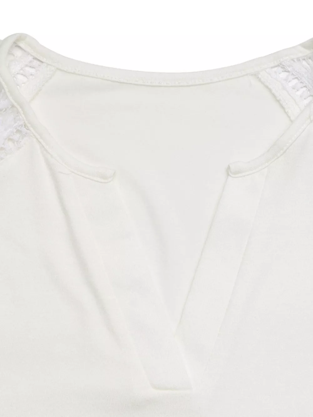 Lace Sleeve Notched Top, image 3