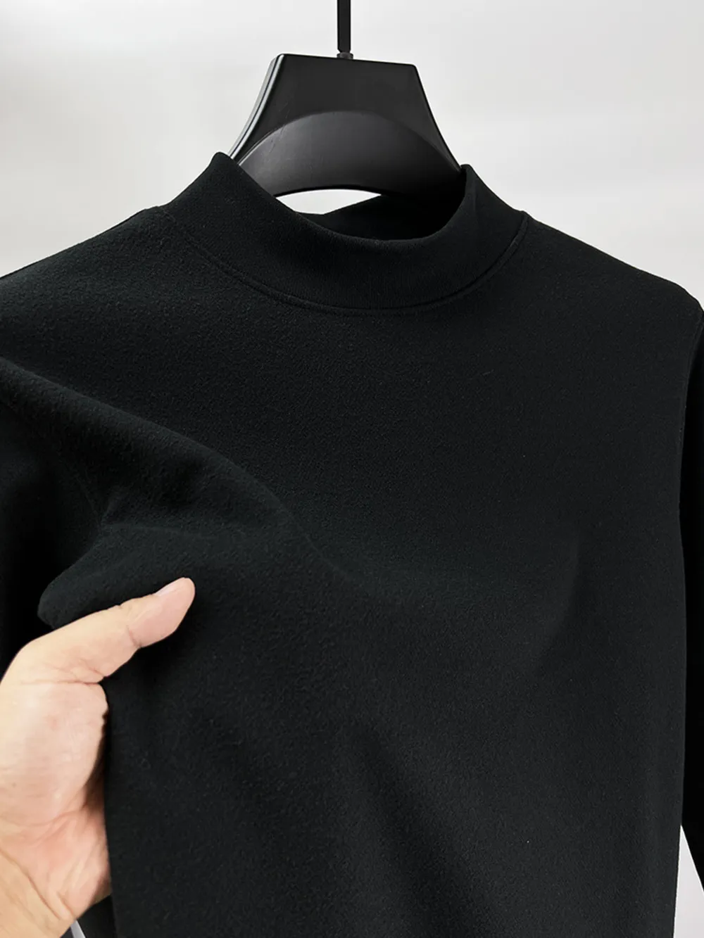 Men's Plus Size Mock Neck Long Sleeve Top, image 5